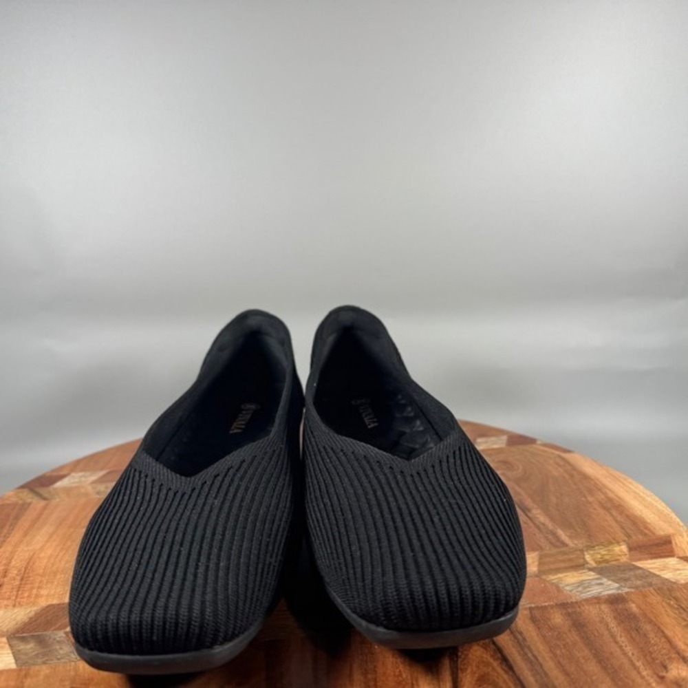 VIVAIA Black Square Toe Knit Flats EU 39.5 US 8.5 Sustainable Comfort Shoes - Picture 2 of 7